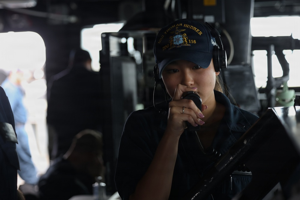 USS Thomas Hudner (DDG 116) Conducts Replenishment-at-Sea