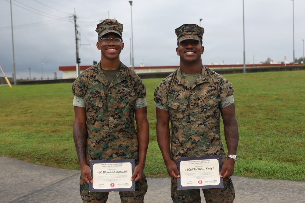 U.S. Marines Awarded for Critical Aid to Okinawa Resident