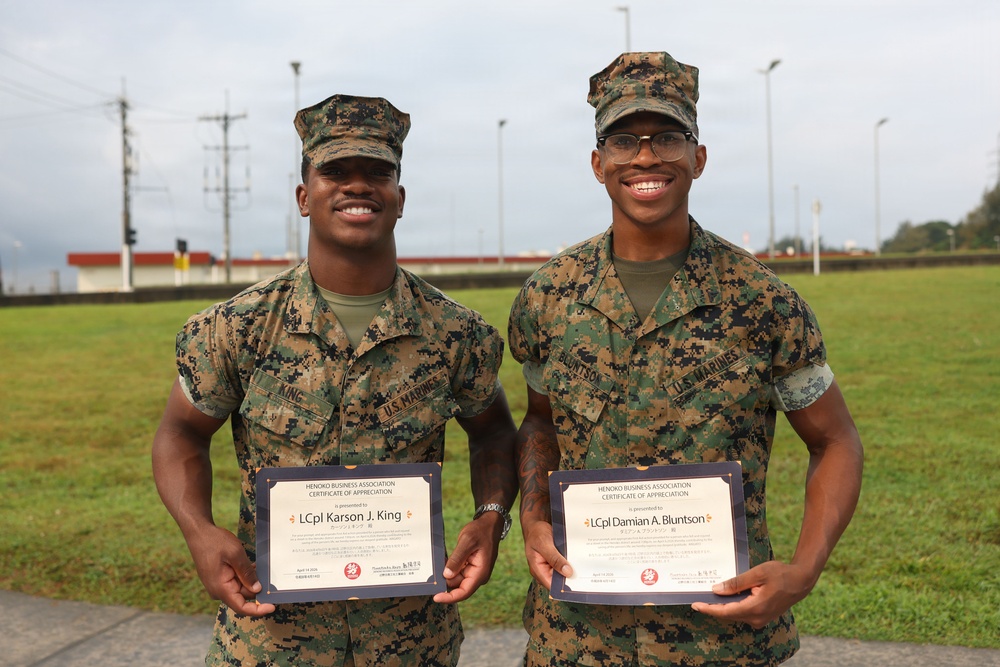 U.S. Marines Awarded for Critical Aid to Okinawa Resident