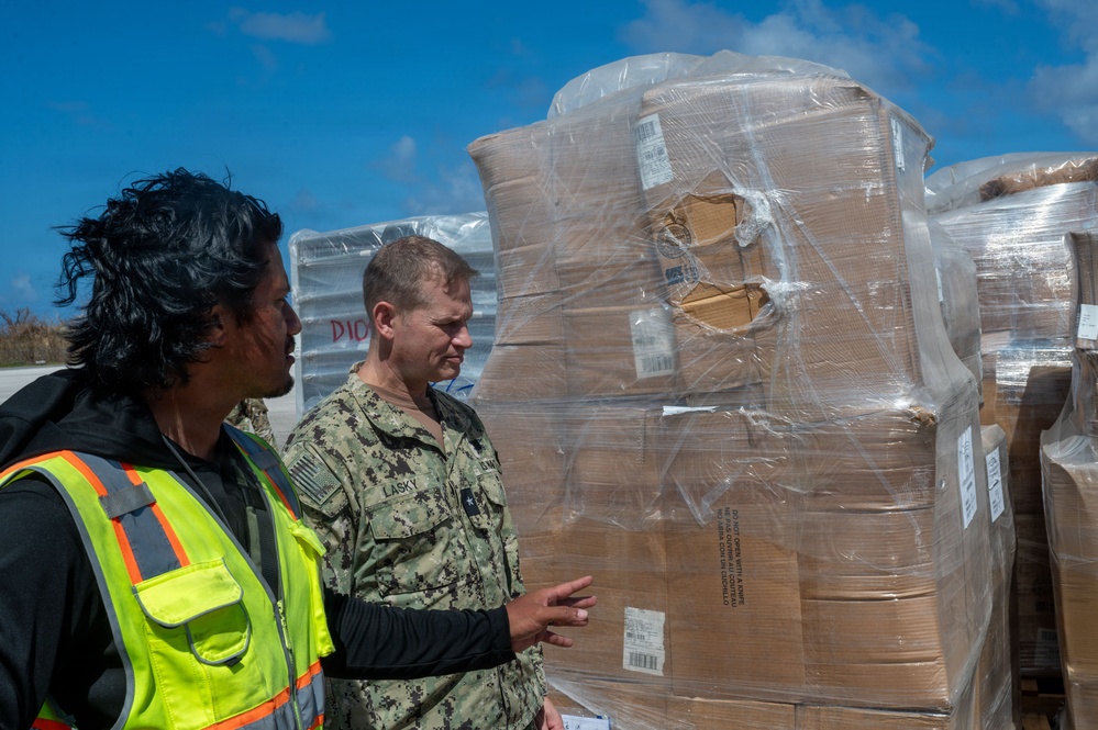 Adm. Josh Lasky visits 36th CRS operations at Saipan International Airport