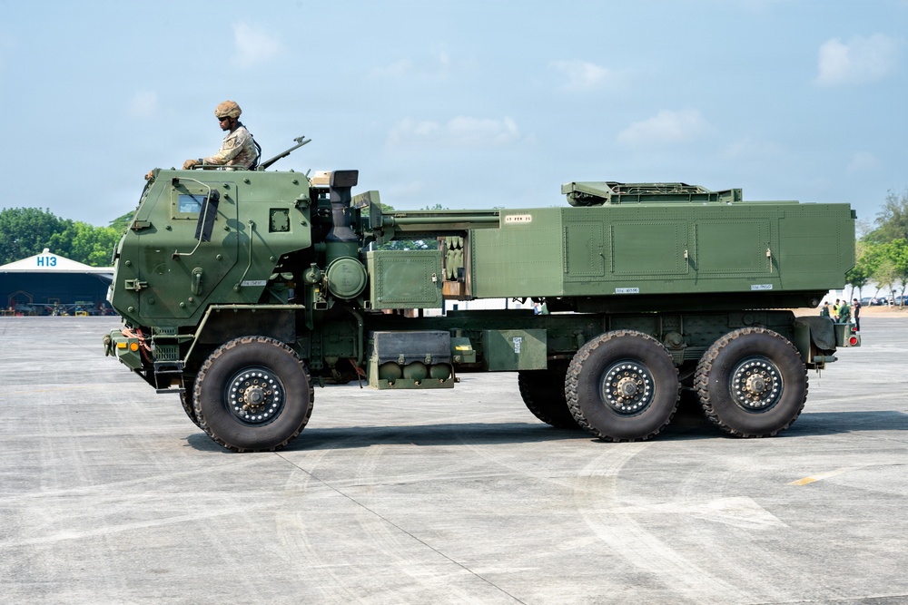 Balikatan 2026: U.S. Airmen, Soldiers load HIMARS for airlift