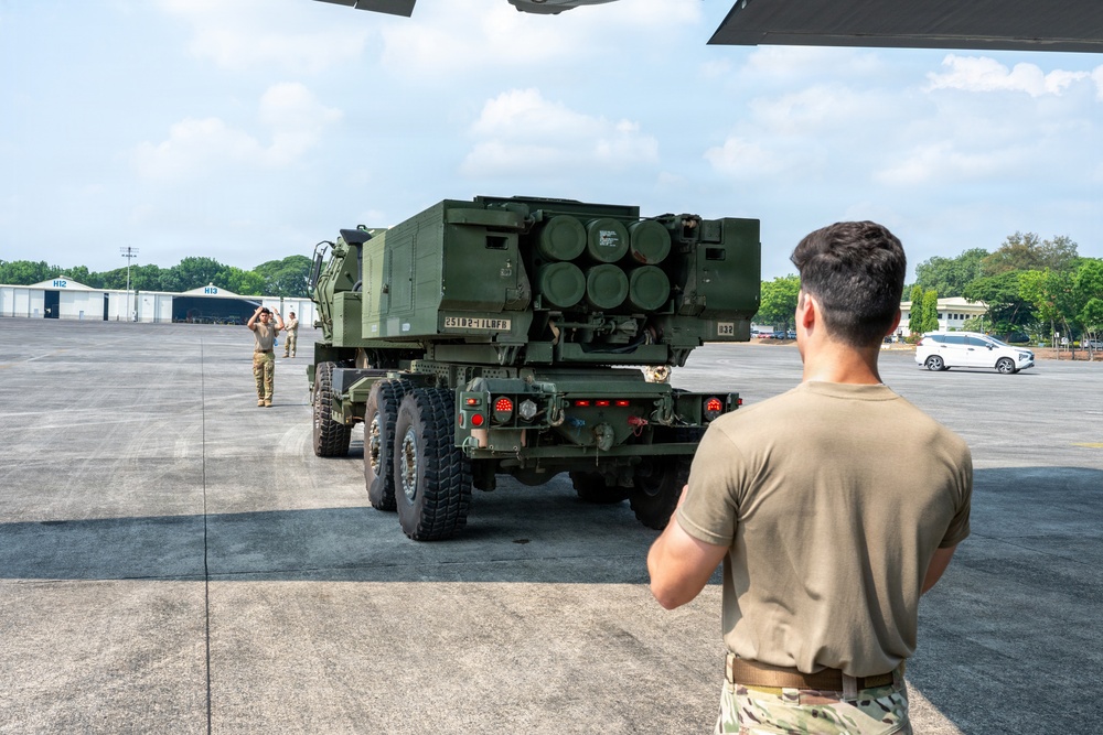 Balikatan 2026: U.S. Airmen, Soldiers load HIMARS for airlift