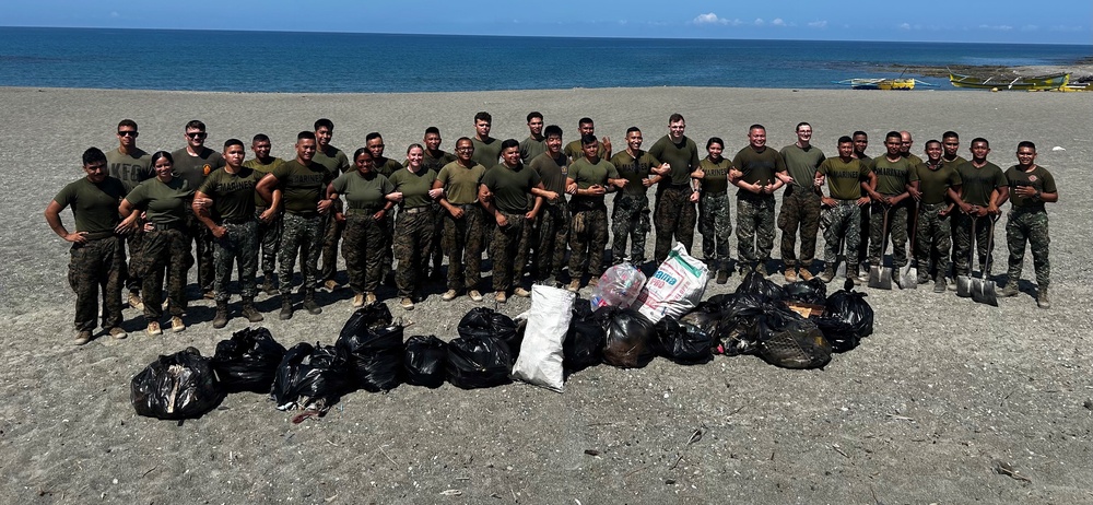 Balikatan 2026: 3rd MLR, Philippine Marines conduct beach clean up