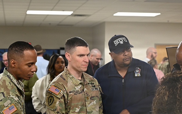 Stephanie Mendez explains ammunition cycle at Fort A.P. Hill Annual Training ConferenceI'