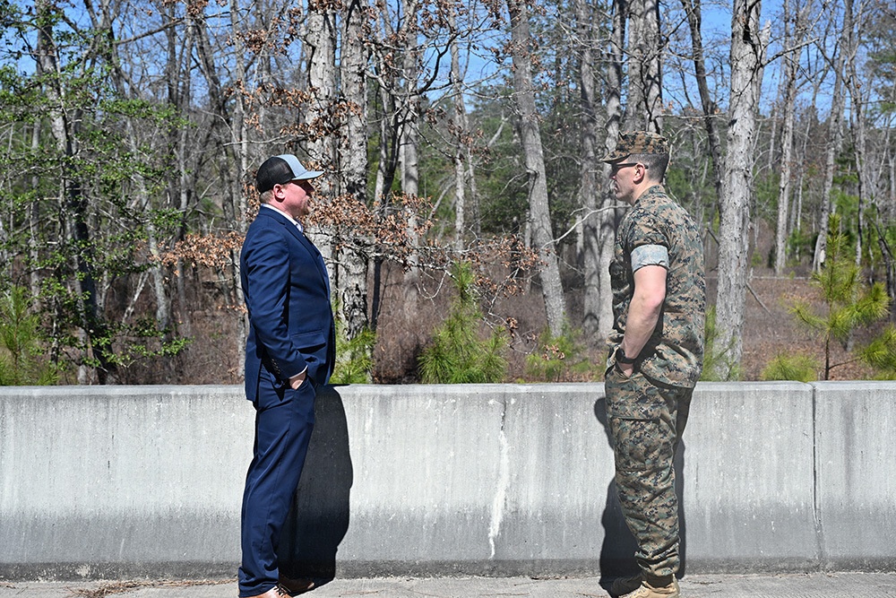 Future Operations Manager Christopher Jenkins gives guided tour of Training Areas to USMC Operations Officer