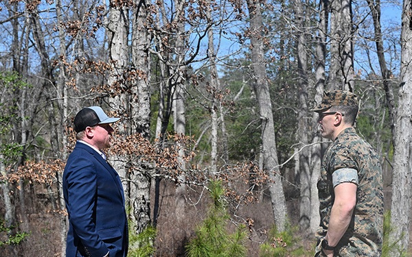 Future Operations Manager Christopher Jenkins gives guided tour of Training Areas to USMC Operations Officer