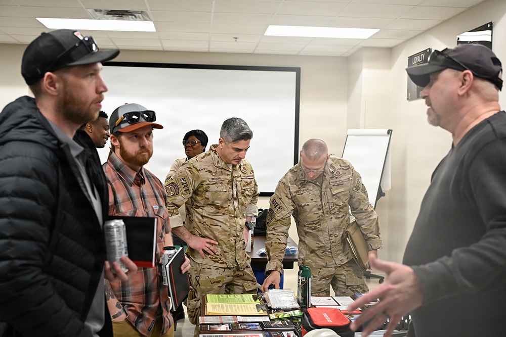 Safety Officer Thomas Grejda briefs vital details of potential installation hazards at the Fort A.P. Hill Annual Training Conference