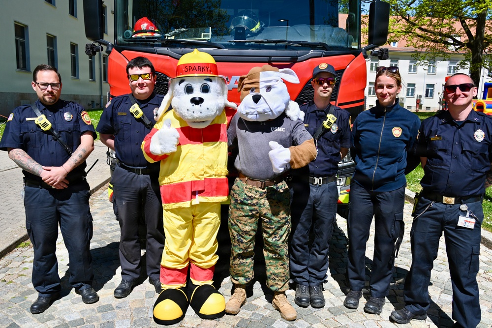 USAG Stuttgart Directorate of Emergency Services display vehicles at Devil Pup Day