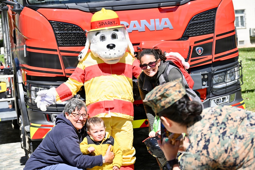 USAG Stuttgart Directorate of Emergency Services display vehicles at Devil Pup Day