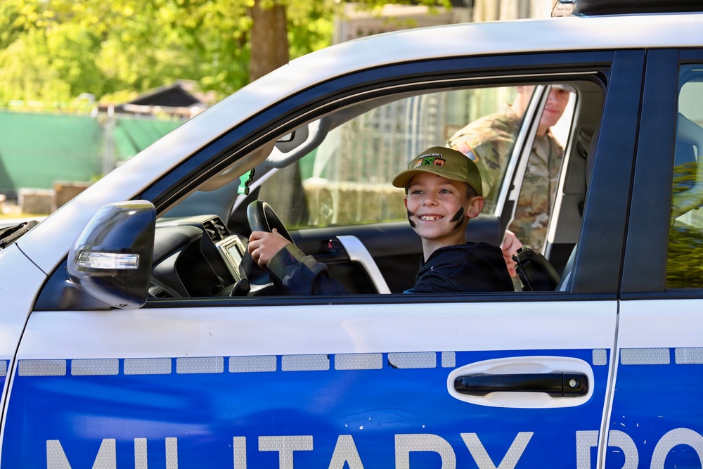USAG Stuttgart Directorate of Emergency Services display vehicles at Devil Pup Day