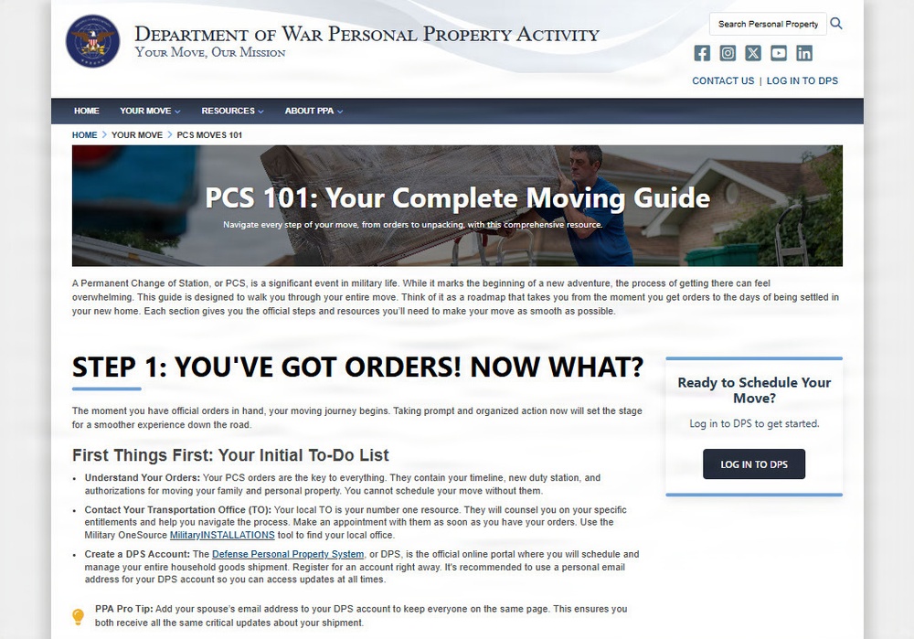 Department of War Personal Property Activity Launches Official Website