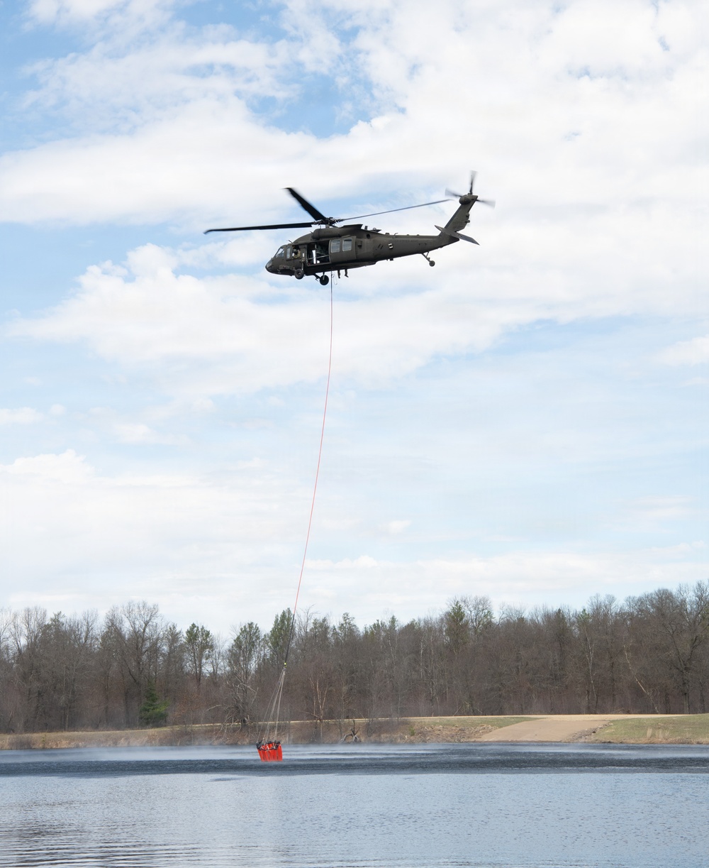 Wisconsin National Guard Black Hawks complete 2026 Bambi bucket wildfire training at Fort McCoy