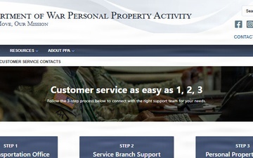 Department of War Personal Property Activity Launches Official Website