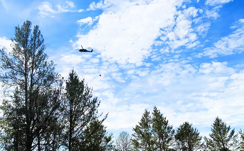 Wisconsin National Guard Black Hawks complete 2026 Bambi bucket wildfire training at Fort McCoy