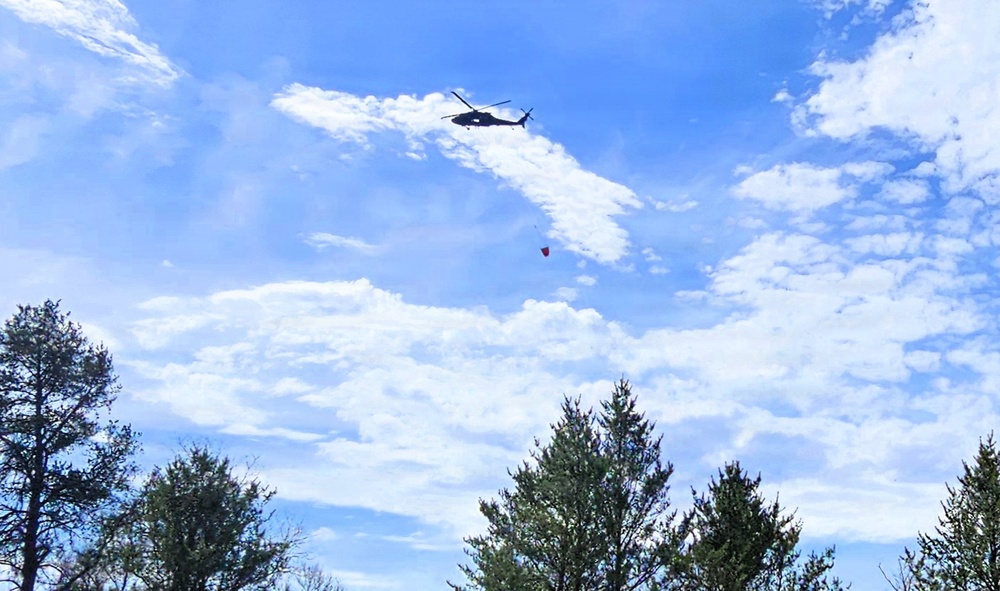 Wisconsin National Guard Black Hawks complete 2026 Bambi bucket wildfire training at Fort McCoy