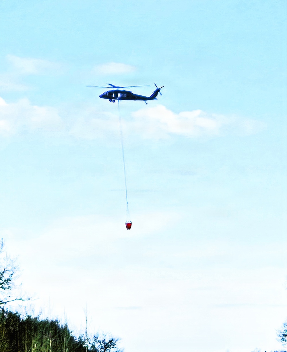 Wisconsin National Guard Black Hawks complete 2026 Bambi bucket wildfire training at Fort McCoy