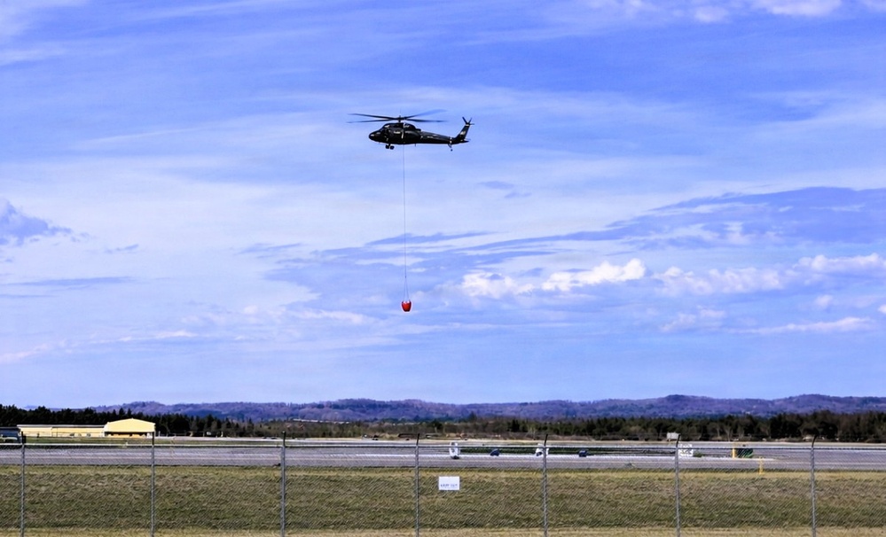 Wisconsin National Guard Black Hawks complete 2026 Bambi bucket wildfire training at Fort McCoy
