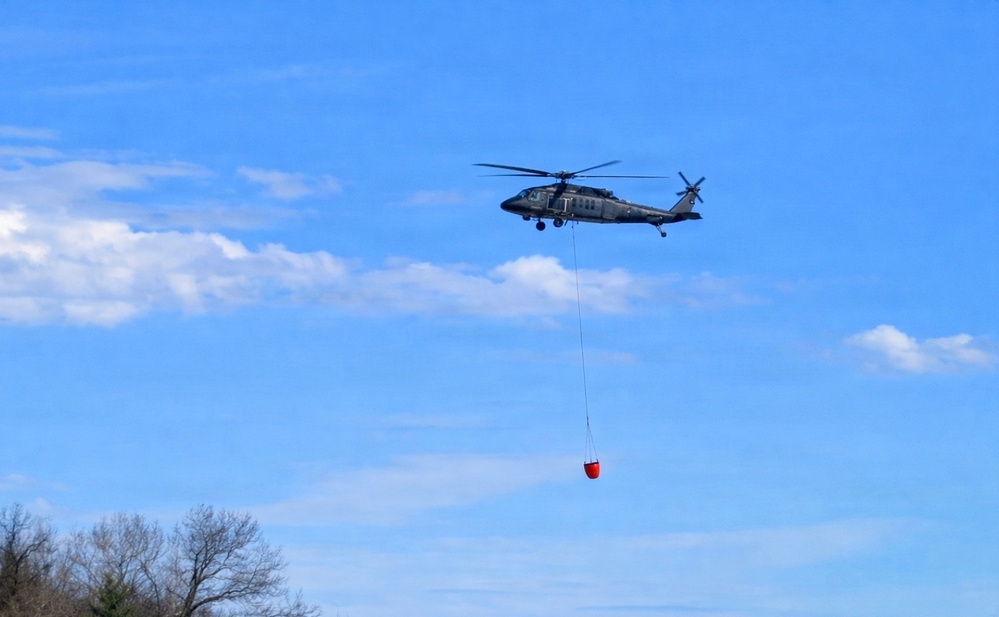 Wisconsin National Guard Black Hawks complete 2026 Bambi bucket wildfire training at Fort McCoy