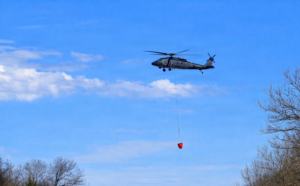 Wisconsin National Guard Black Hawks complete 2026 Bambi bucket wildfire training at Fort McCoy