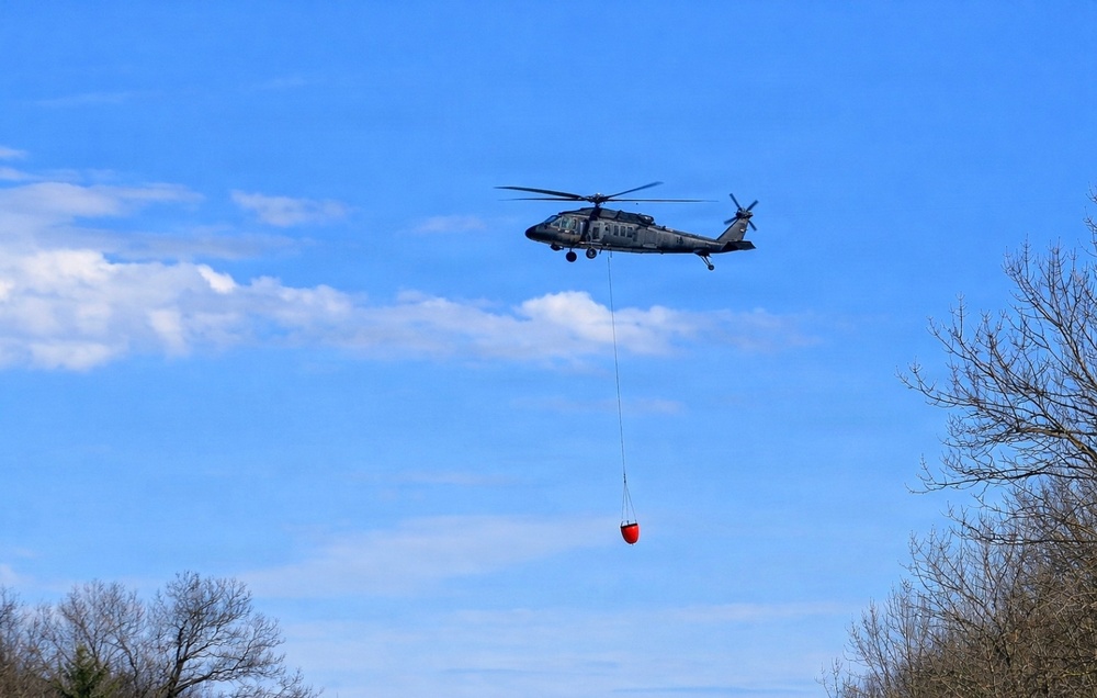 Wisconsin National Guard Black Hawks complete 2026 Bambi bucket wildfire training at Fort McCoy