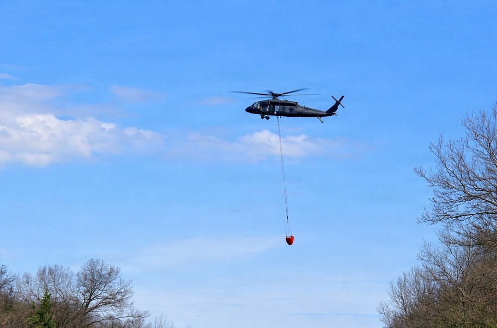 Wisconsin National Guard Black Hawks complete 2026 Bambi bucket wildfire training at Fort McCoy