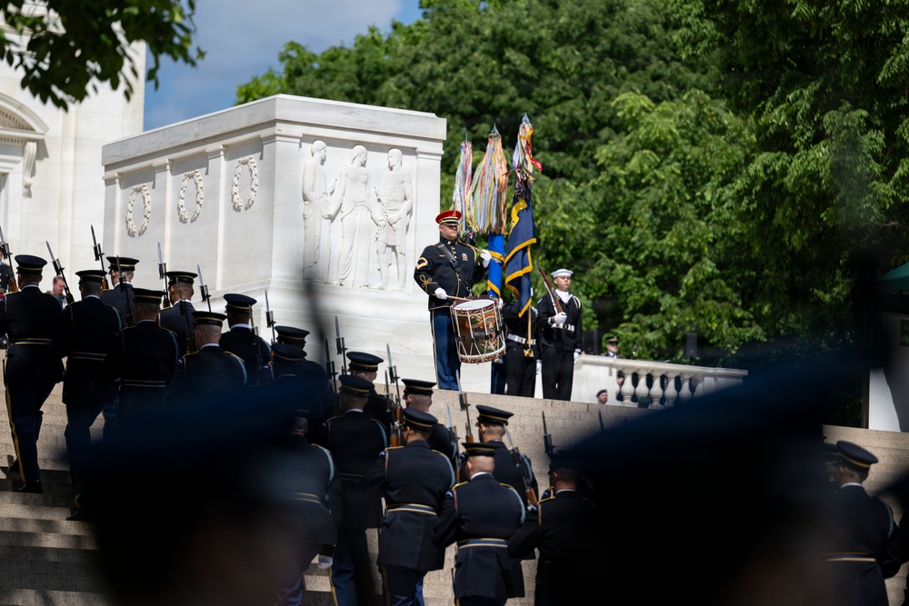 King Charles III and Queen Camilla Visit Arlington National Cemetery