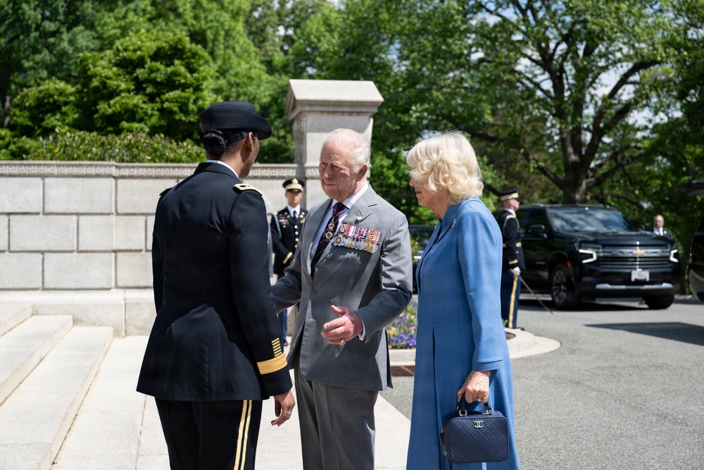 King Charles III and Queen Camilla Visit Arlington National Cemetery