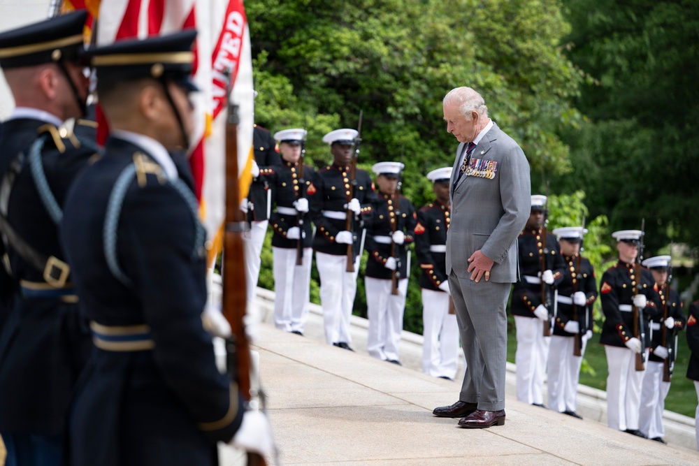 King Charles III and Queen Camilla Visit Arlington National Cemetery