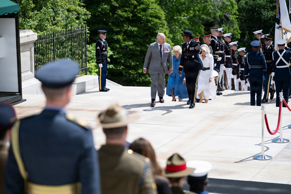King Charles III and Queen Camilla Visit Arlington National Cemetery