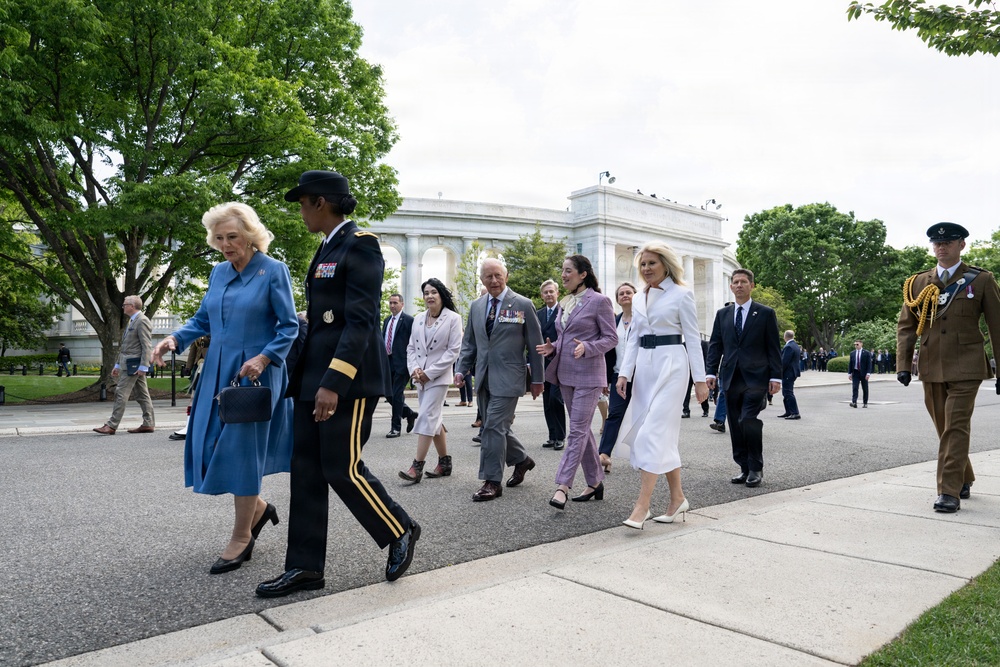 King Charles III and Queen Camilla Visit Arlington National Cemetery