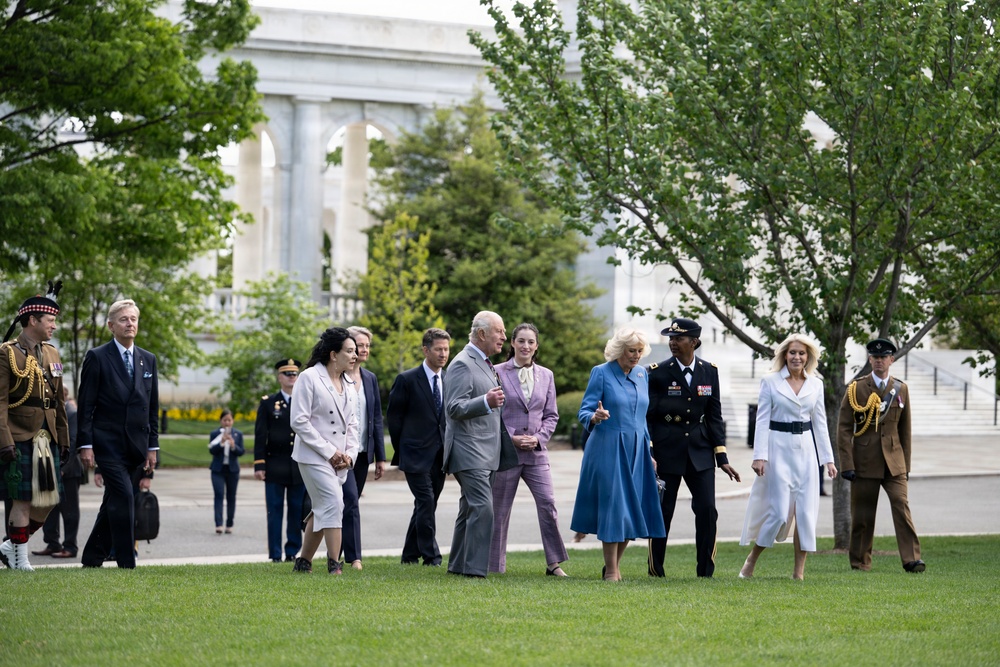 King Charles III and Queen Camilla Visit Arlington National Cemetery