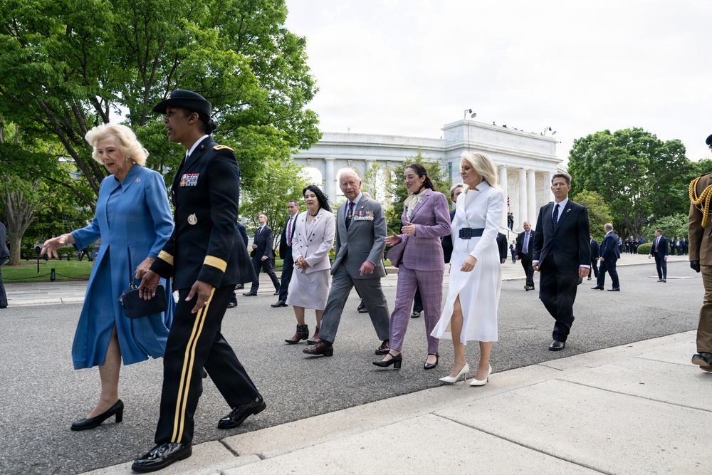 King Charles III and Queen Camilla Visit Arlington National Cemetery