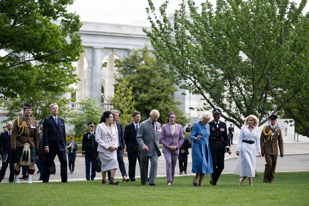 King Charles III and Queen Camilla Visit Arlington National Cemetery