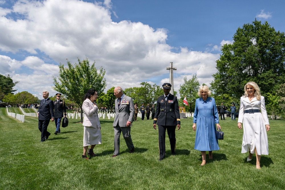 King Charles III and Queen Camilla Visit Arlington National Cemetery