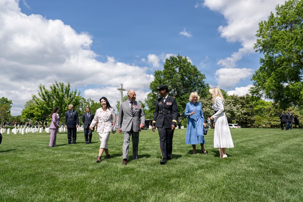 King Charles III and Queen Camilla Visit Arlington National Cemetery