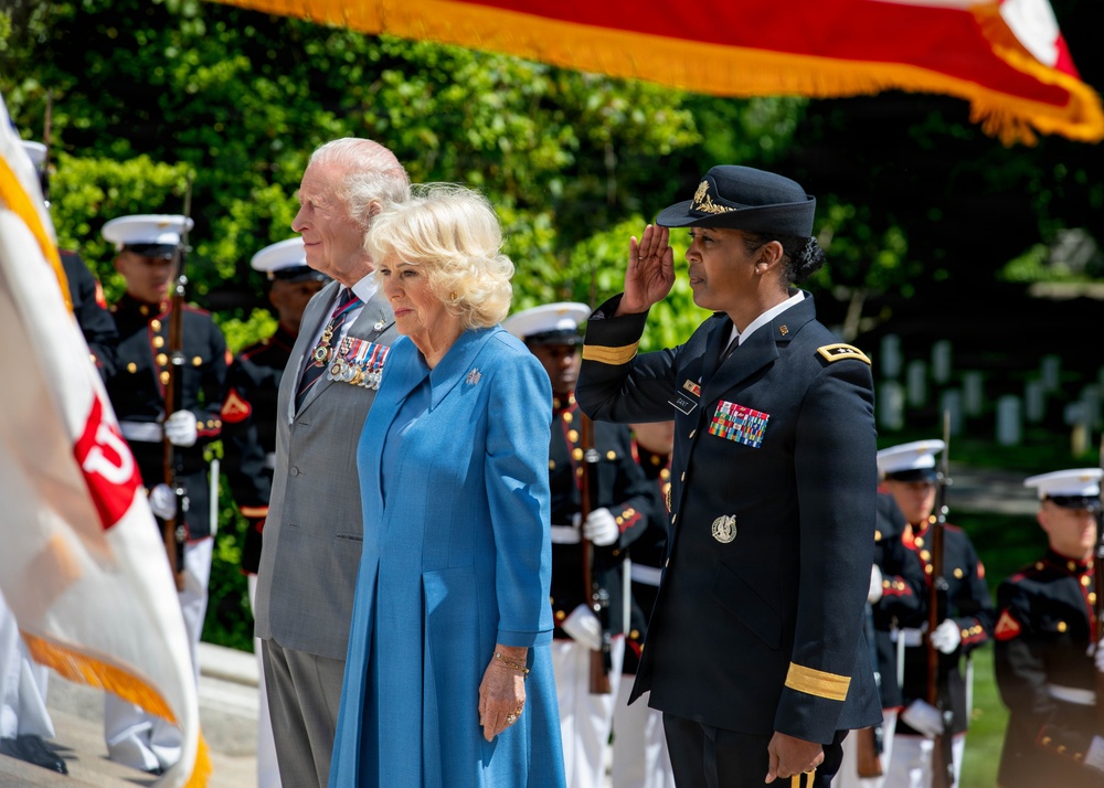 King Charles III and Queen Camilla Wreath-Laying Ceremony at Arlington National Cemetery