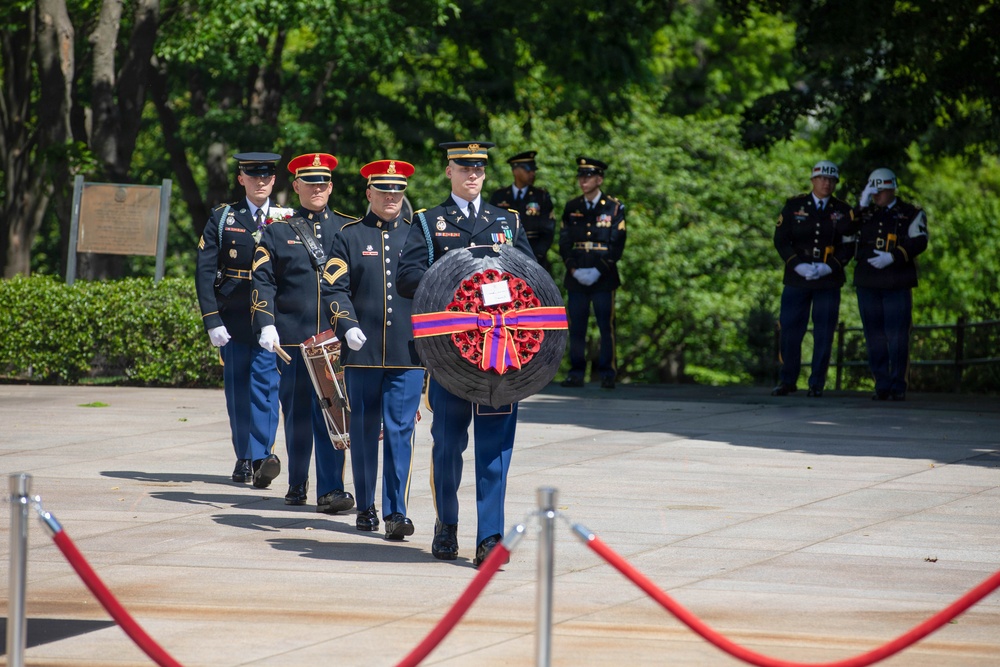 King Charles III and Queen Camilla Lay Wreath at the Tomb of the Unknown Soldier