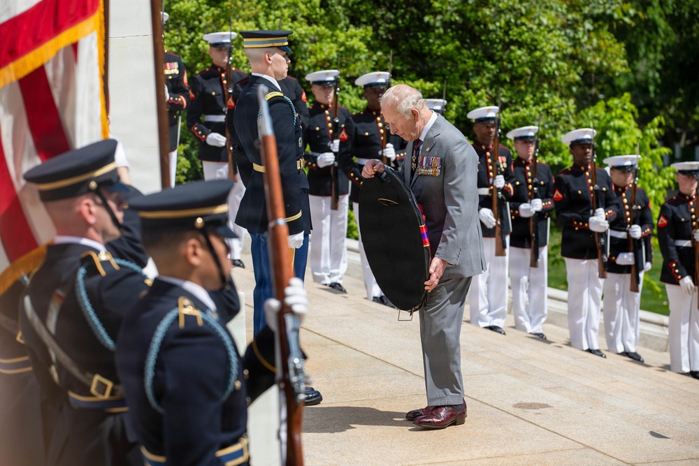 King Charles III and Queen Camilla Lay Wreath at the Tomb of the Unknown Soldier