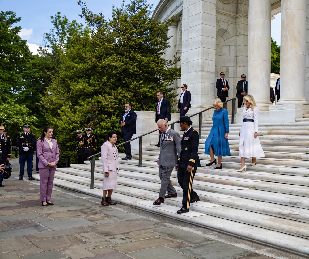 King Charles III and Queen Camilla Lay Wreath at the Tomb of the Unknown Soldier
