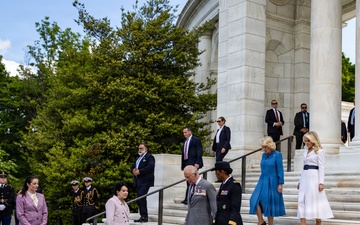 King Charles III and Queen Camilla Lay Wreath at the Tomb of the Unknown Soldier