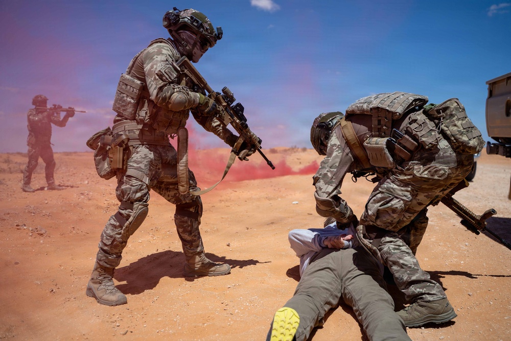 Multinational forces conduct vehicle interdiction training during Flintlock 2026