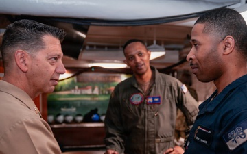 Force Master Chief Dustin Kuers Speaks With Ronald Reagan Sailors