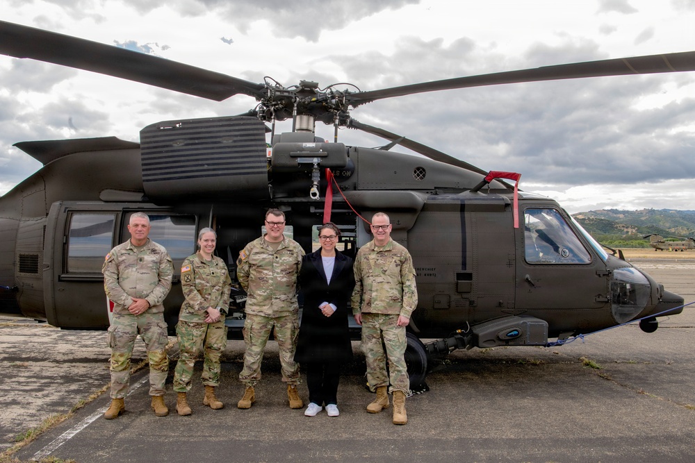 Oregon State House Representative April Dobson visits Oregon Citizen-Soldiers during their annual training in California