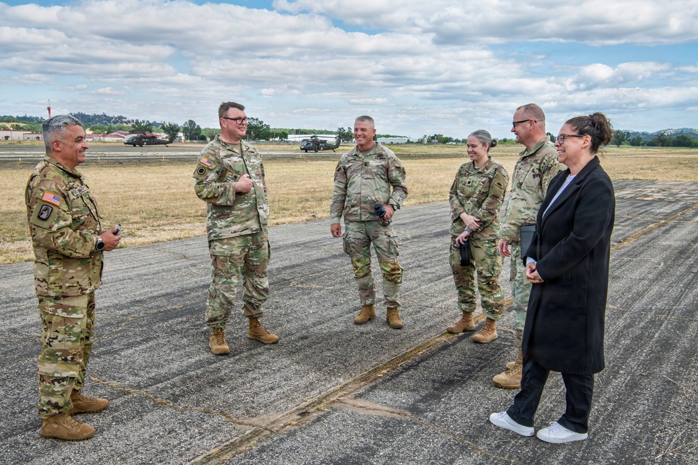 Oregon State House Representative April Dobson visits Oregon Citizen-Soldiers during their annual training in California