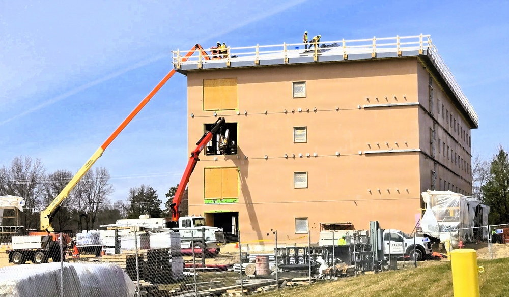 April 2026 construction operations for $55.75 million Collective Training Officers Quarters Project at Fort McCoy