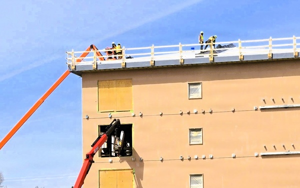 April 2026 construction operations for $55.75 million Collective Training Officers Quarters Project at Fort McCoy