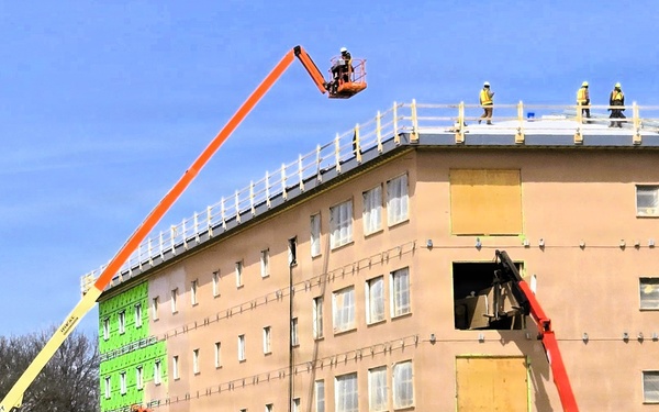 April 2026 construction operations for $55.75 million Collective Training Officers Quarters Project at Fort McCoy