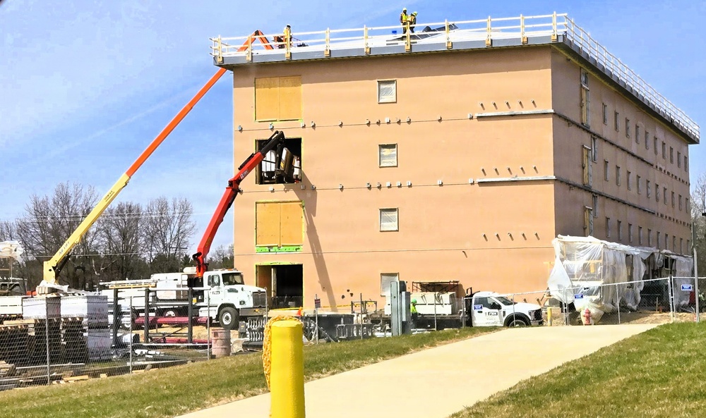 April 2026 construction operations for $55.75 million Collective Training Officers Quarters Project at Fort McCoy