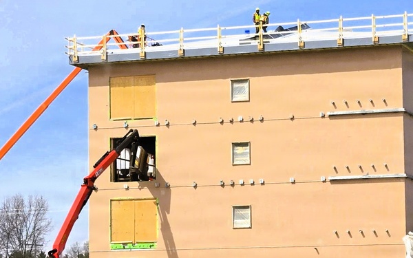 April 2026 construction operations for $55.75 million Collective Training Officers Quarters Project at Fort McCoy