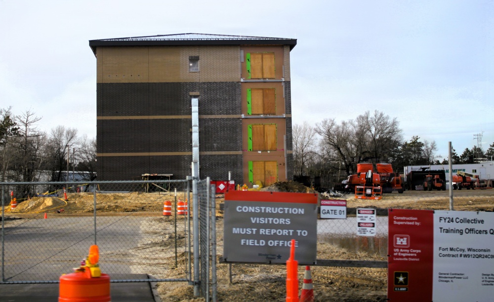 April 2026 construction operations for $55.75 million Collective Training Officers Quarters Project at Fort McCoy